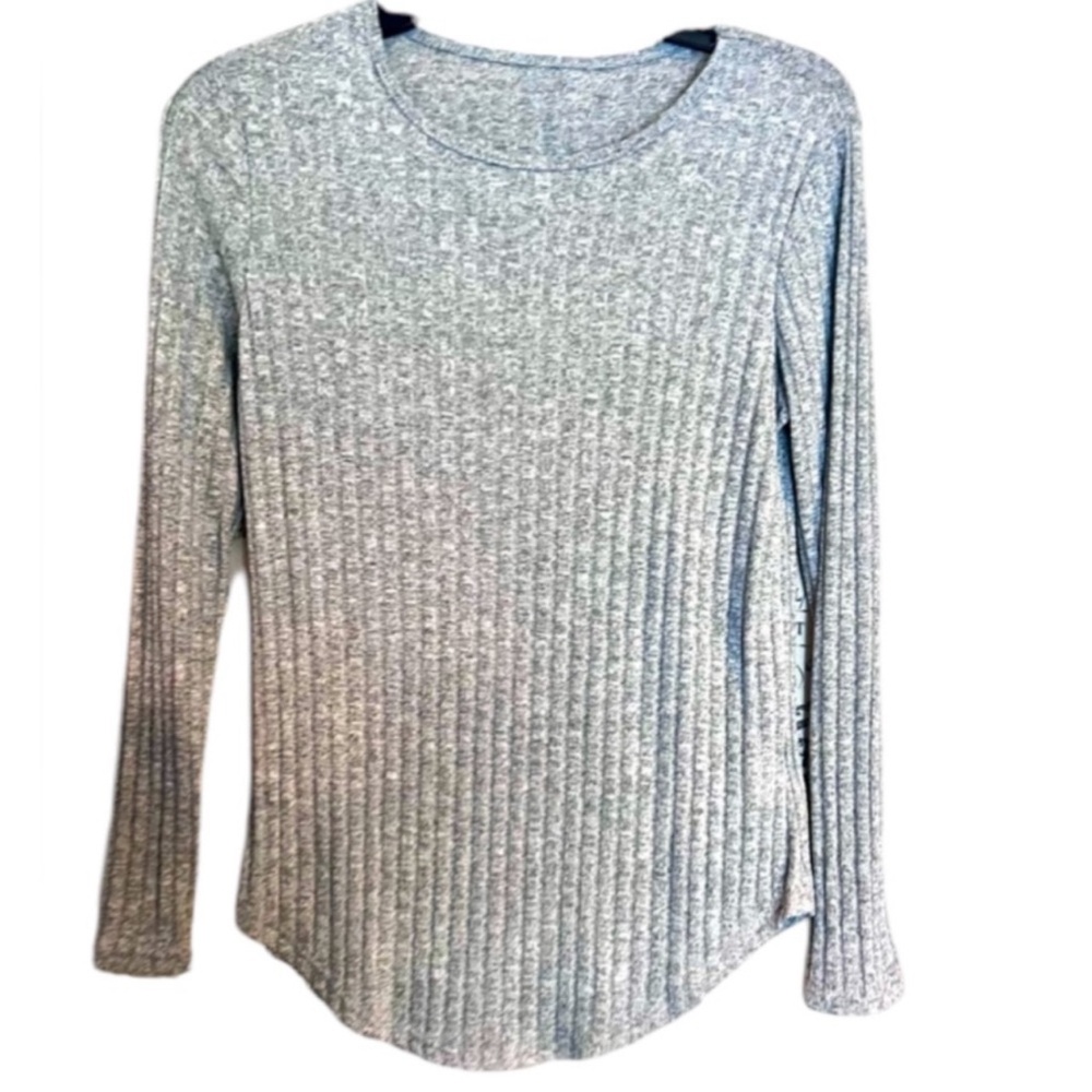 Gray Ribbed Women's Top size small long sleeve like new